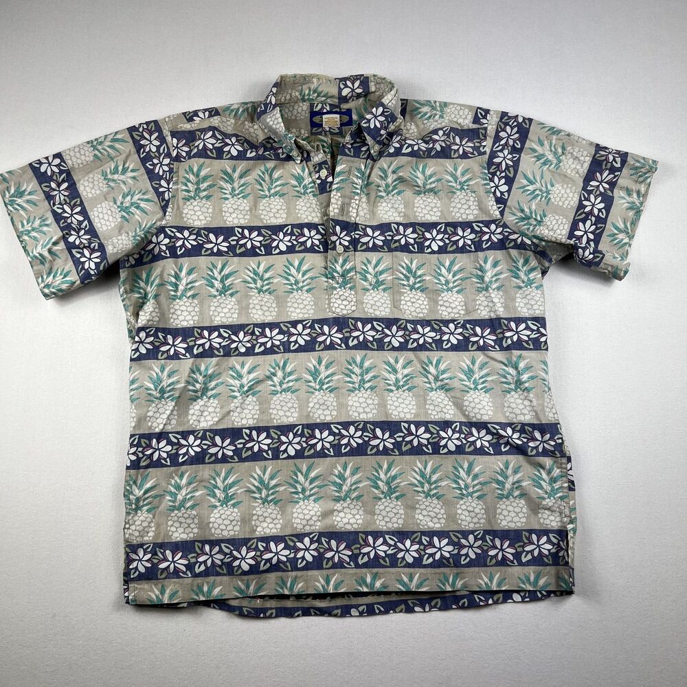 Phil Edwards Reyn Spooner Shirt Mens Medium Pineapple Floral Hawaiian Aloha